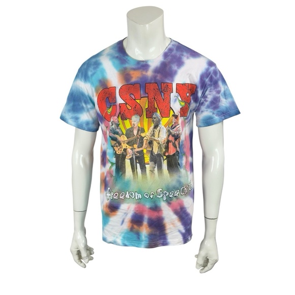 CSNY Tie Dye Tour T-Shirt 2006 Freedom of Speech Concert Mens M Rock Band VTG - Picture 4 of 16